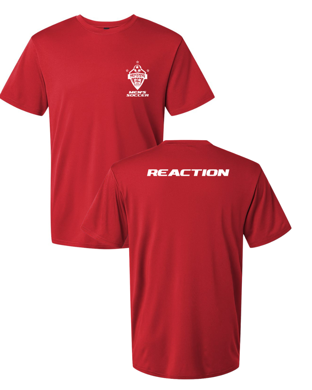 (Pack of 3) Mustang Men's Soccer Practice Shirts - Black, Grey, Red