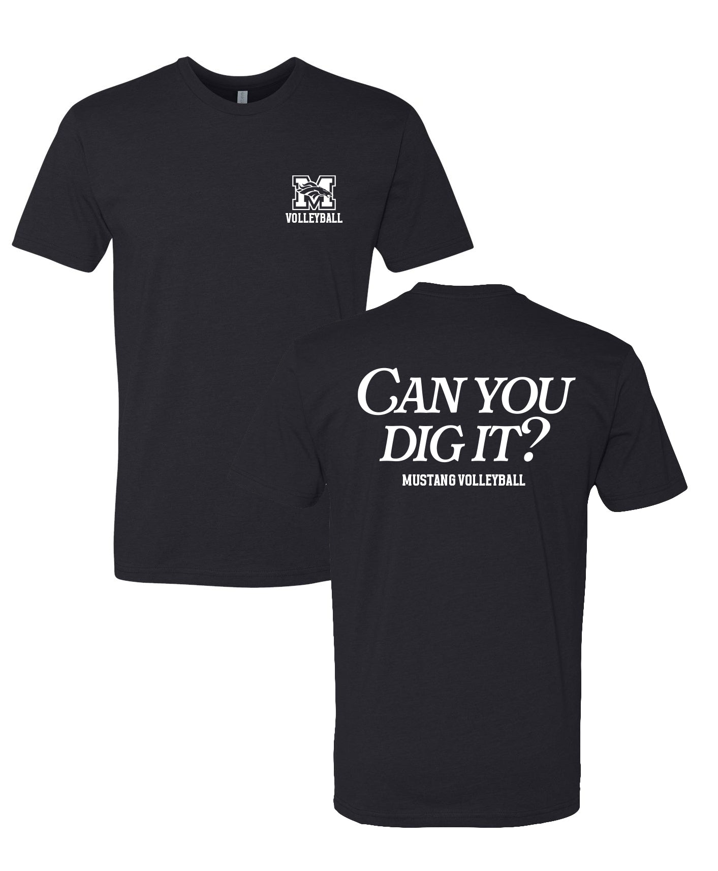 Mustang Volley "Can You Dig It?" T-Shirt - Grey/Black