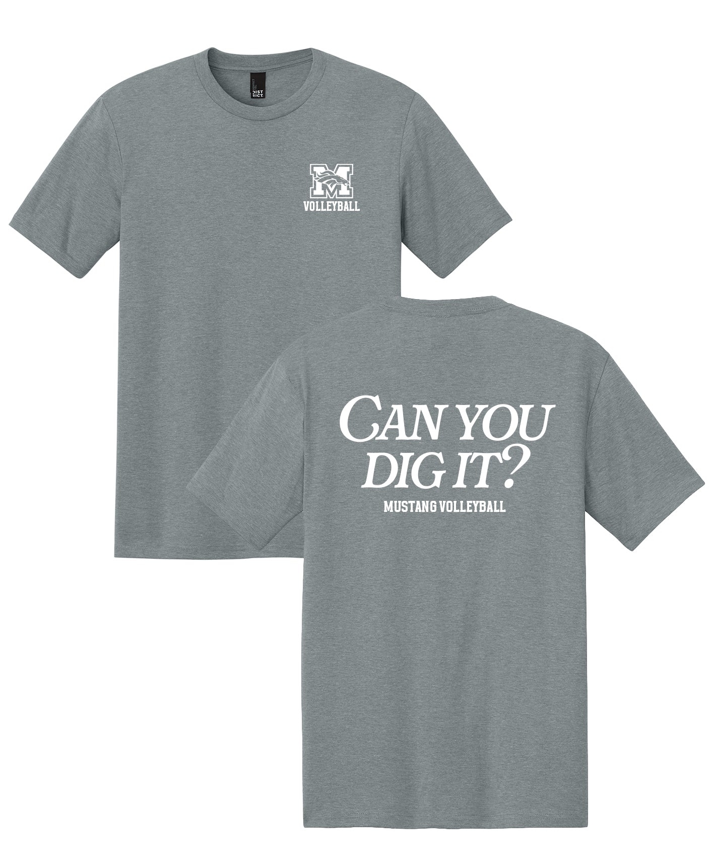 Mustang Volley "Can You Dig It?" T-Shirt - Grey/Black