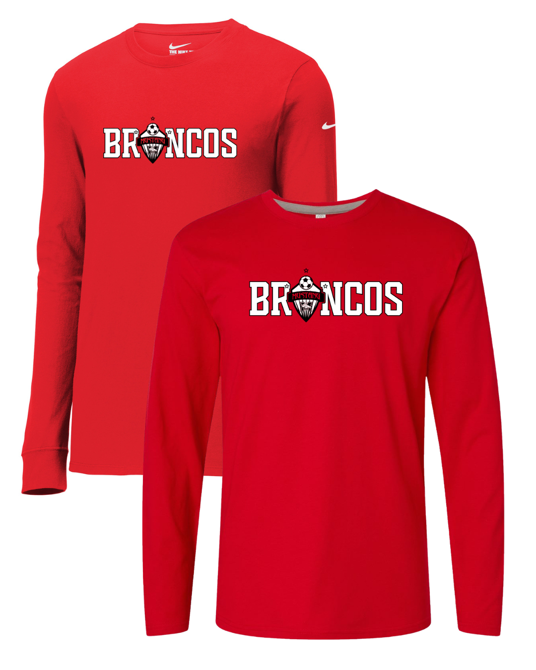 Mustang Men's Soccer Long Sleeve (Performance or Cotton)