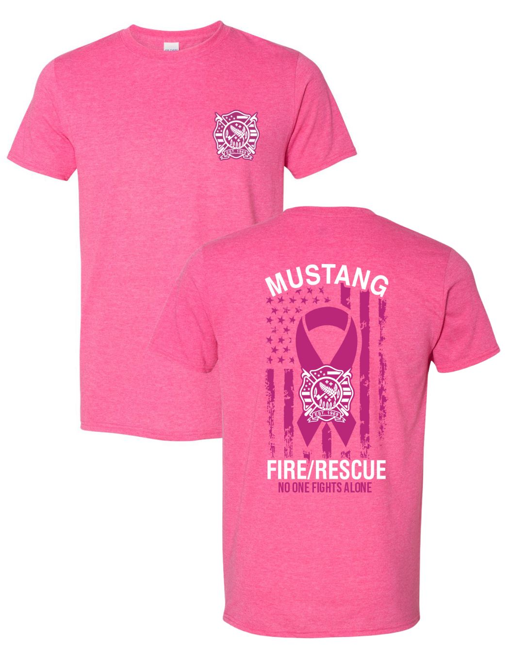 Mustang Fire Breast Cancer Awareness T-Shirt