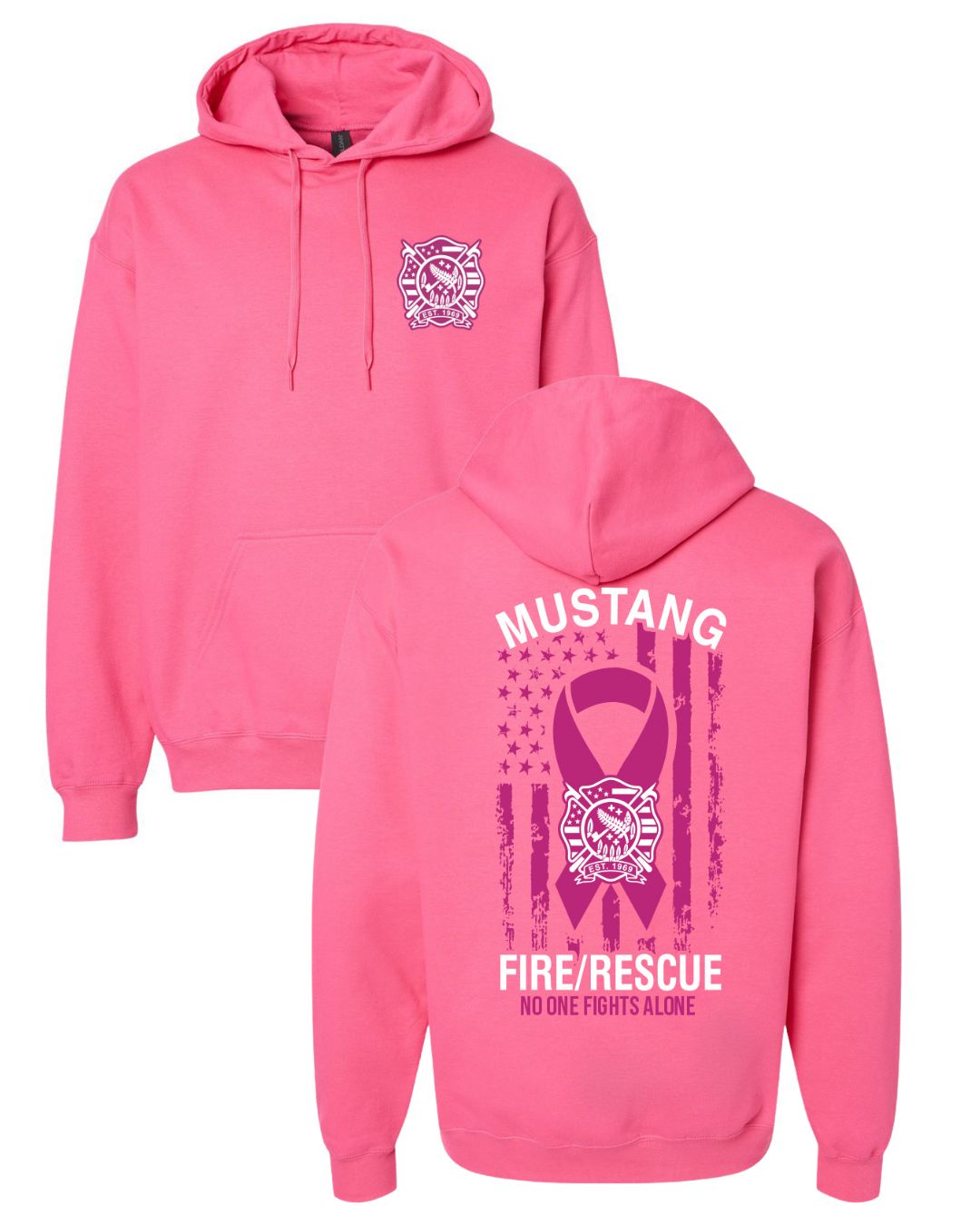 Mustang Fire Breast Cancer Awareness Hoodie