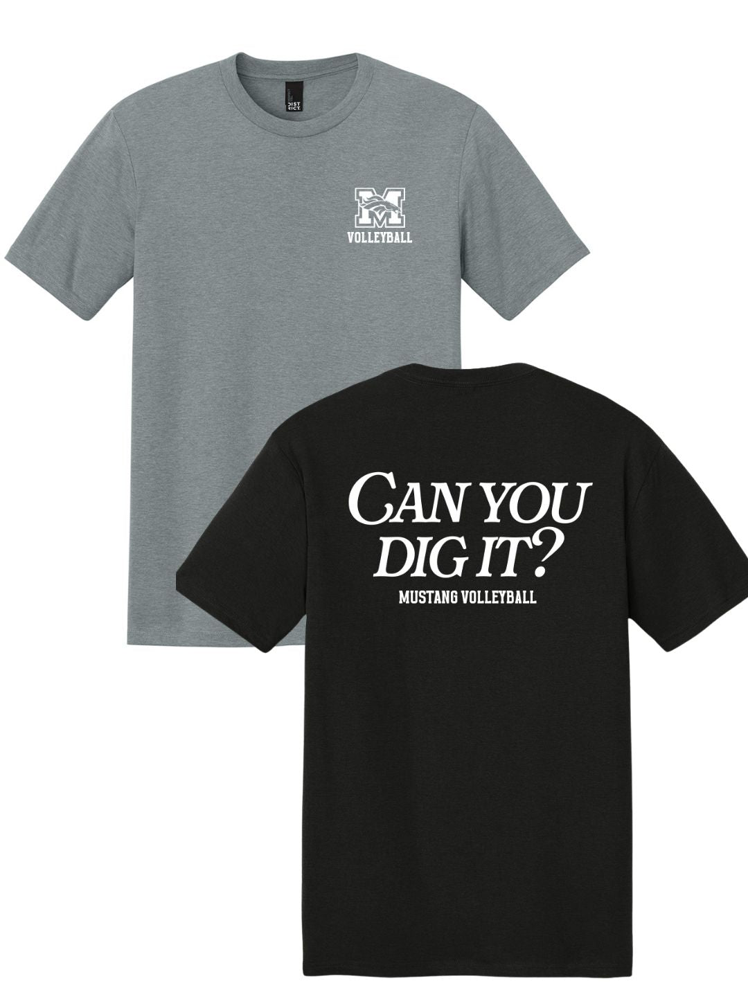 Mustang Volley "Can You Dig It?" T-Shirt - Grey/Black