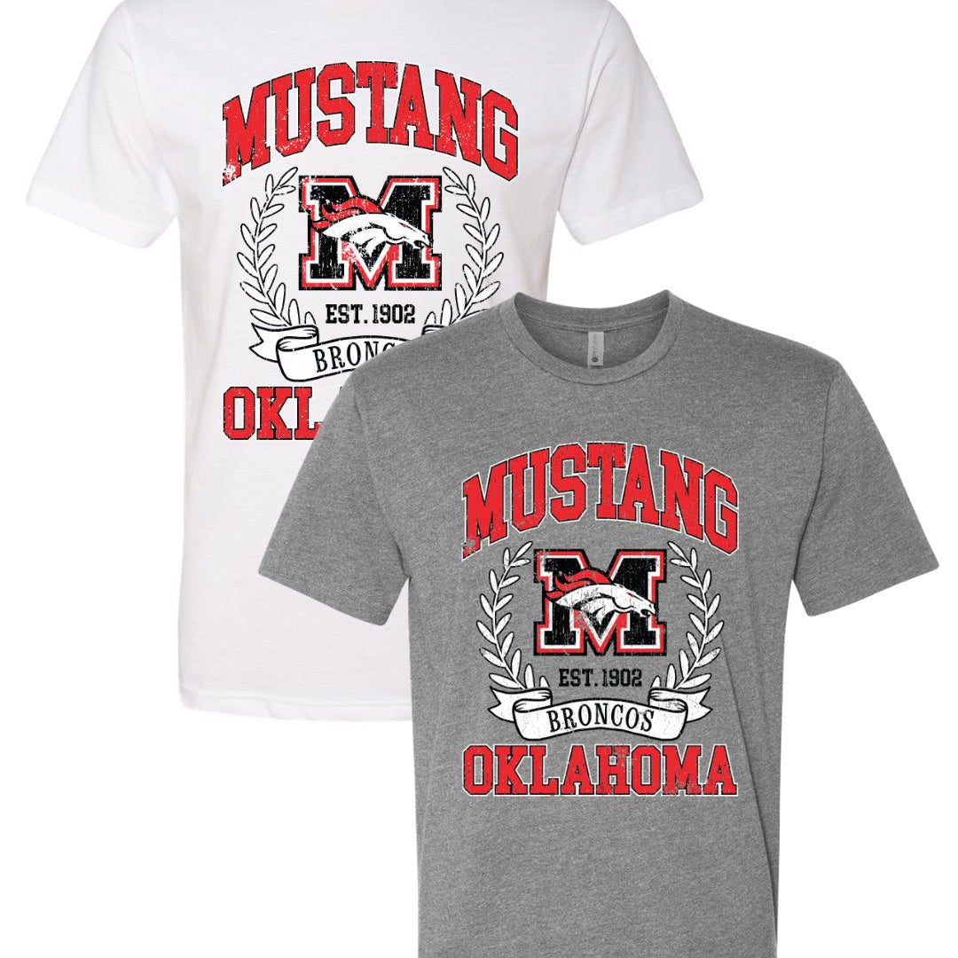 Mustang Broncos Classic Crest T-Shirt - Vintage/Distressed