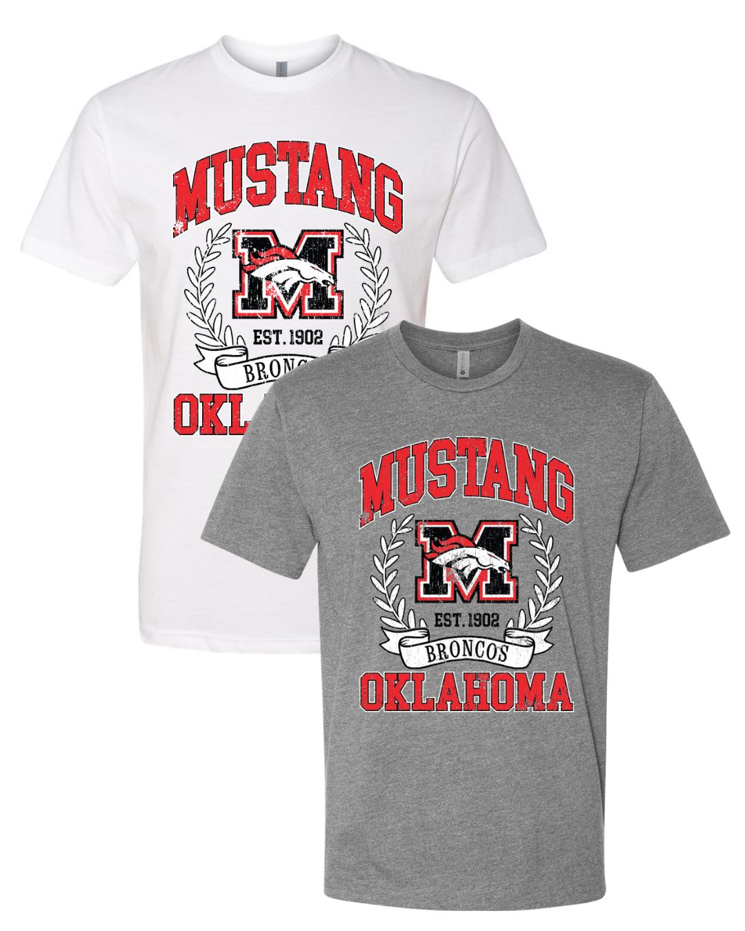 Mustang Broncos Classic Crest T-Shirt - Vintage/Distressed