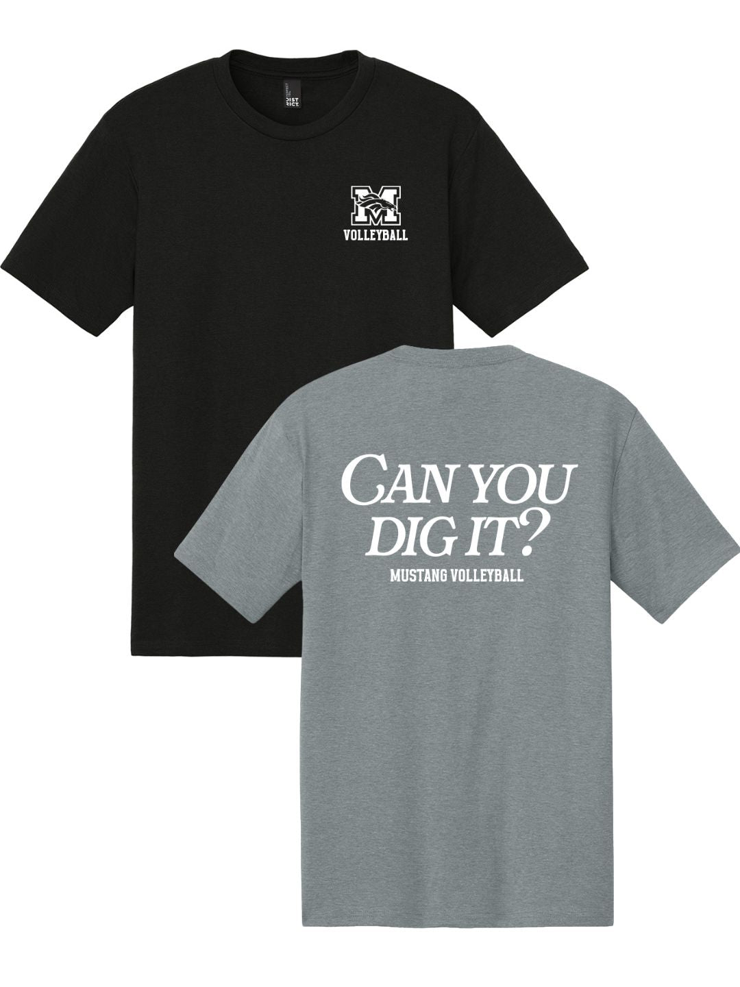 Mustang Volley "Can You Dig It?" T-Shirt - Grey/Black
