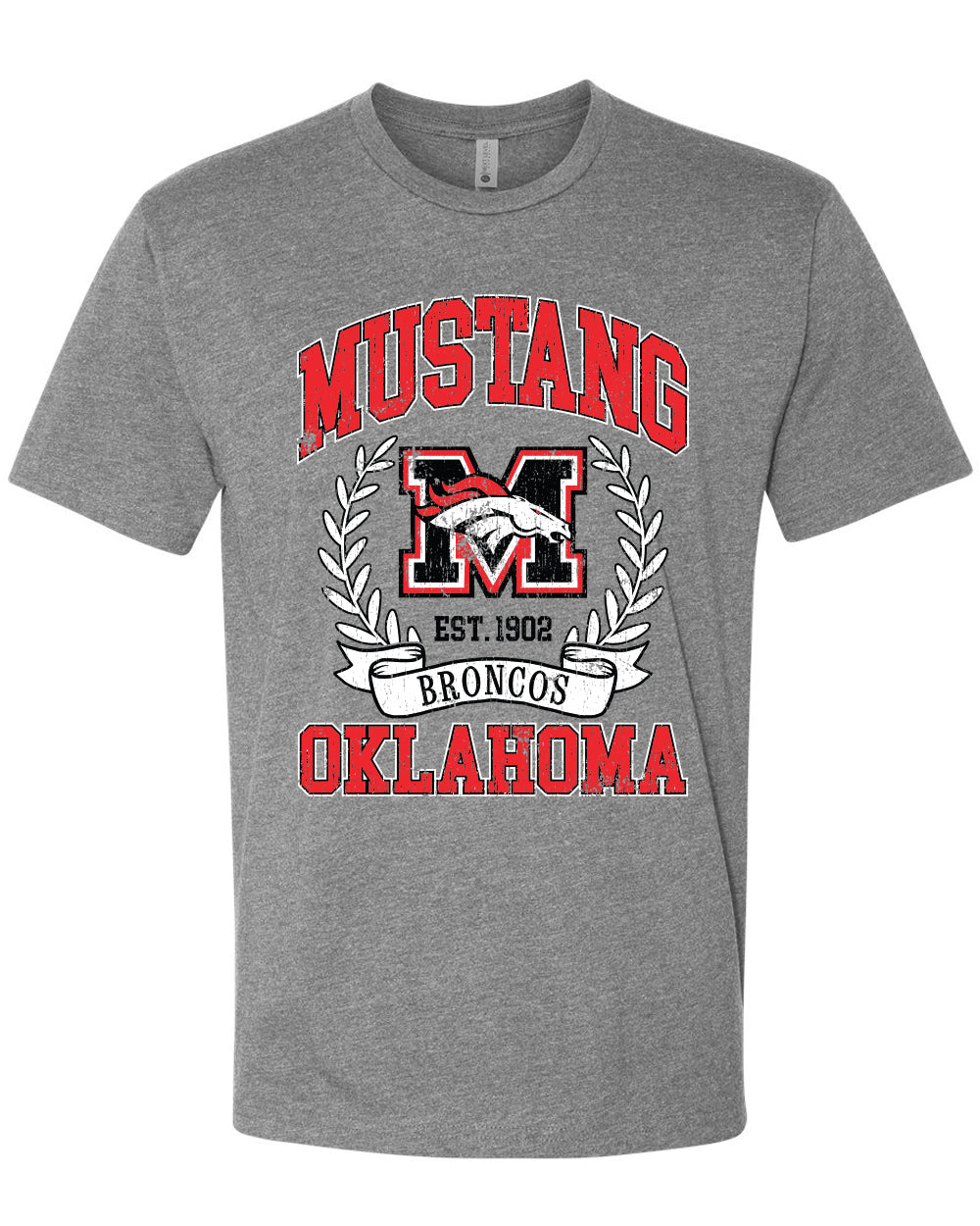 Mustang Broncos Classic Crest T-Shirt - Vintage/Distressed