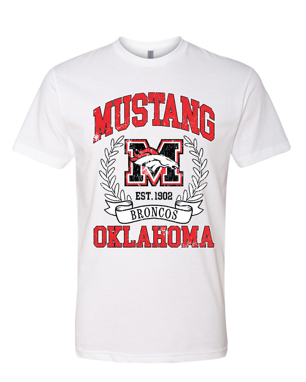 Mustang Broncos Classic Crest T-Shirt - Vintage/Distressed