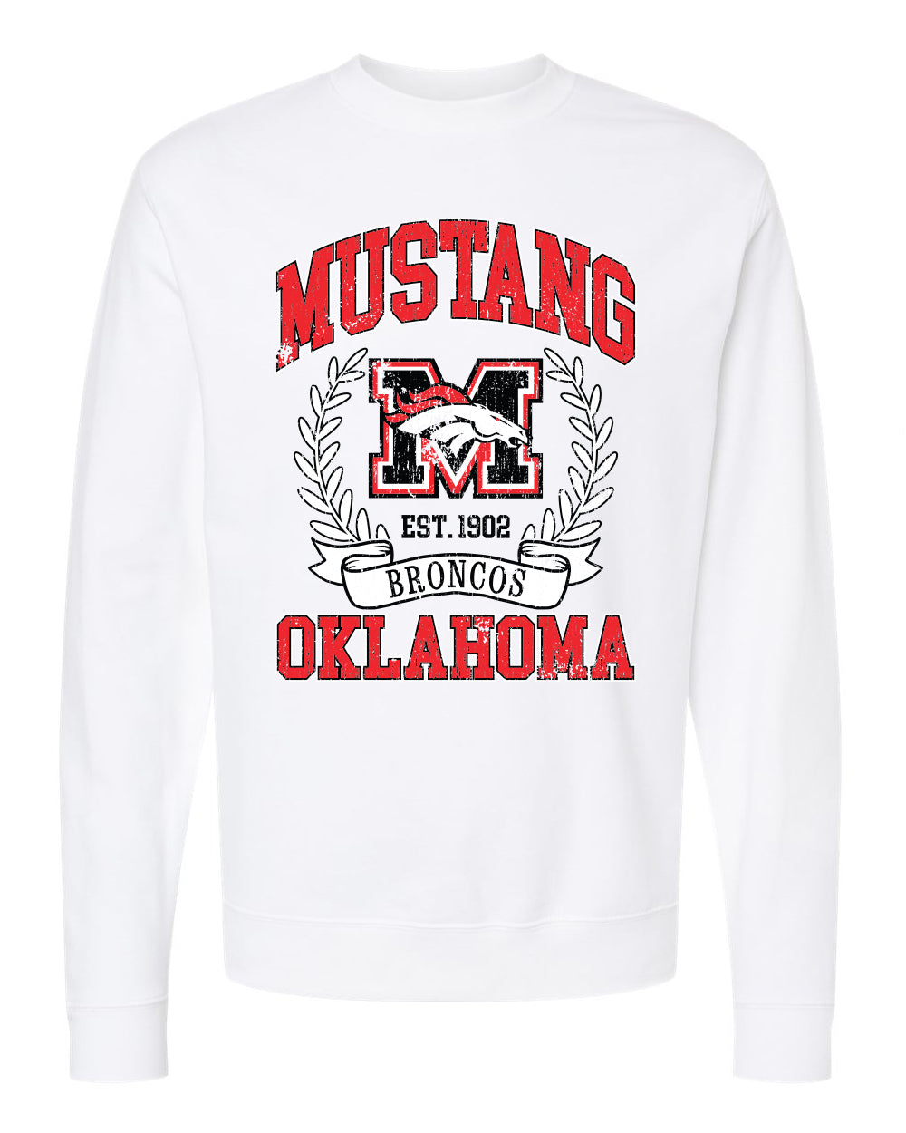 Mustang Broncos Classic Crest Sweatshirt - Vintage/Distressed