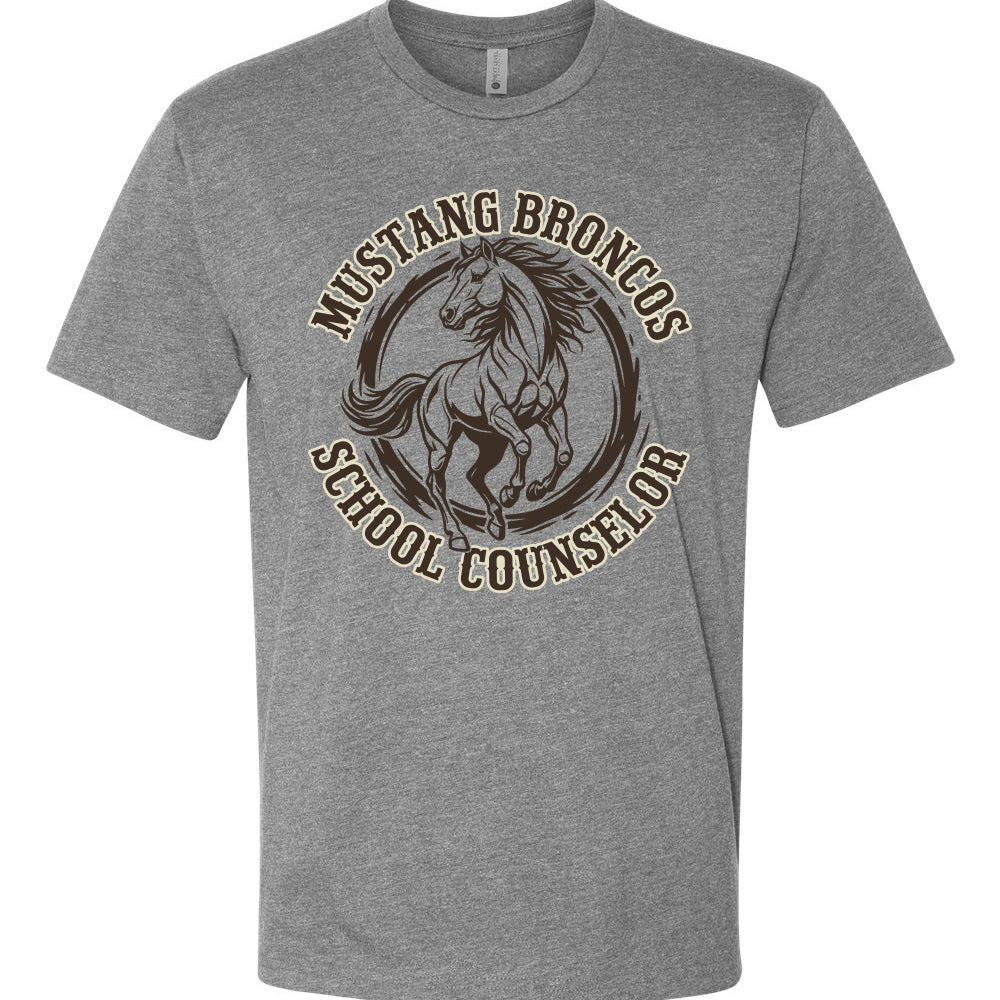 Mustang Broncos School Counselor T-Shirt