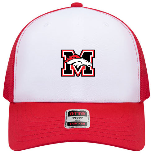 Mustang Logo Mid Profile Mesh Trucker Hat - Silicon Patch