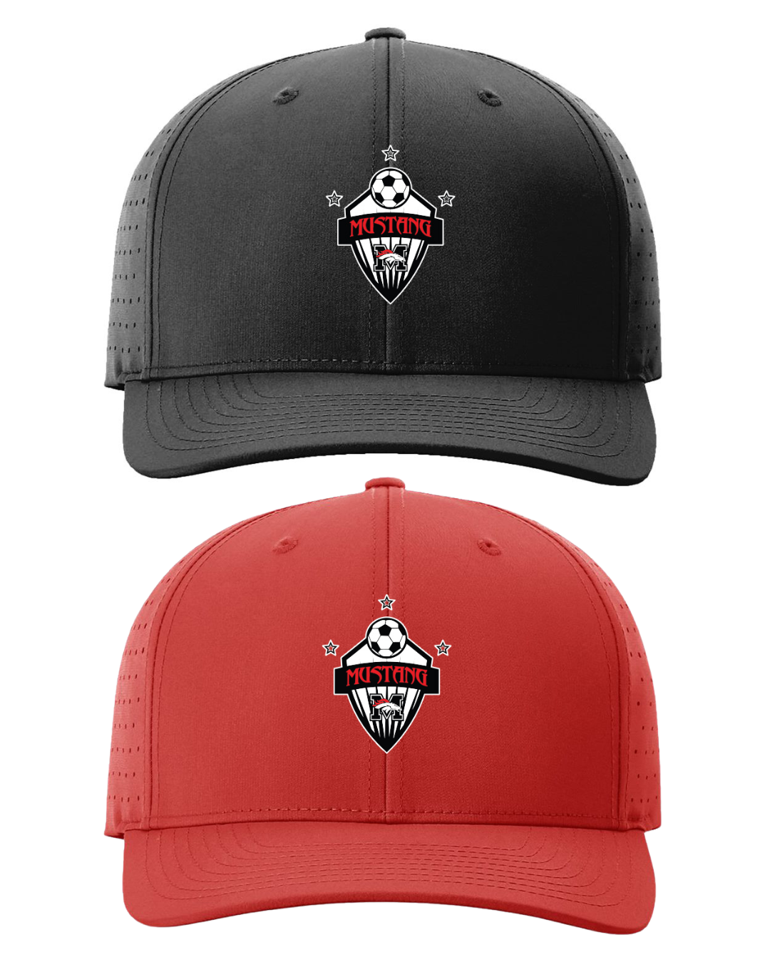 Mustang Soccer Crest Laser Perf R-Flex Cap - Richardson